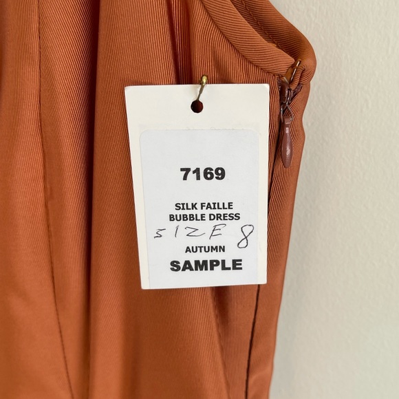 Tom And Linda Pratt Orange Silk Bubble Dress - Picture 6 of 7